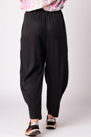 Pantaloni negri, masura mare, din tencel, cu siret [3]