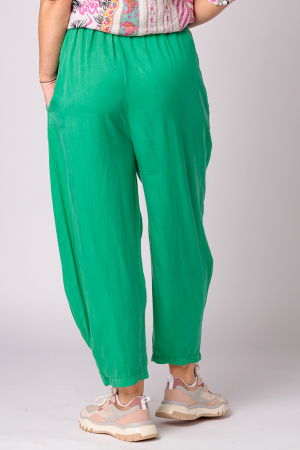 Pantaloni verzi, masura mare, din tencel, cu siret [2]