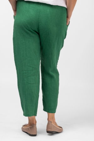 Pantaloni verzi, pana, cu snur alb, din in [2]