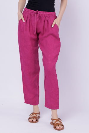 Cumpara impreuna cu discount - Pantaloni pana din in, cu siret in talie, mov zmeura