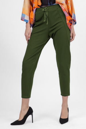 Pantaloni pana kaki din jerseu de vascoaza, casual [2]