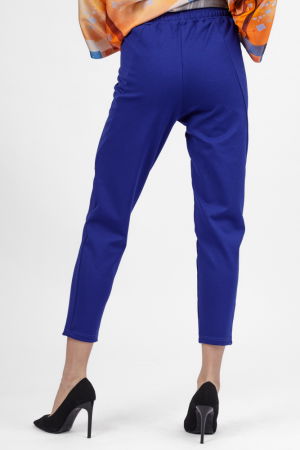 Pantaloni pana albastri din jerseu de vascoaza, casual [3]