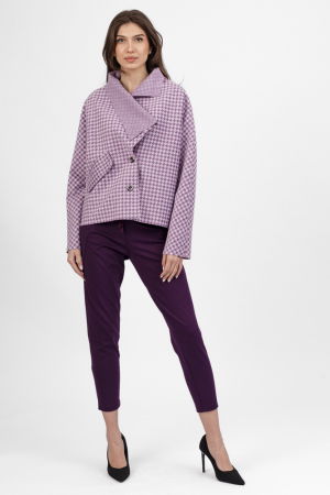 Jacheta scurta, din stofa mov cu imprimeu picior de cocos [1]