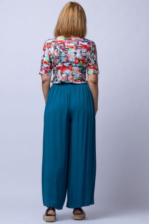 Tricou din vascoza cu imprimeu cu rosu si verde [1]