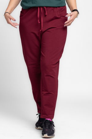 Pantaloni casual - Pantaloni bordo casual sport din bumbac cu buzunare laterale