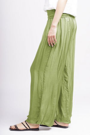 Pantaloni verde oliv din matase si vascoza,, tip salvari [1]