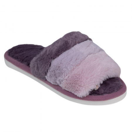 Papuci de Casă - Papuci de casa cu trei nuante de mov, lila si roz