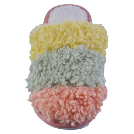 Papuci de casa imitatie blana de oaie in 3 culori, galben verde si roz [1]