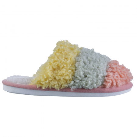 Papuci de casa imitatie blana de oaie in 3 culori, galben verde si roz [2]