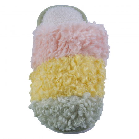 Papuci de casa imitatie blana de oaie in 3 culori, roz, galben si verde [1]