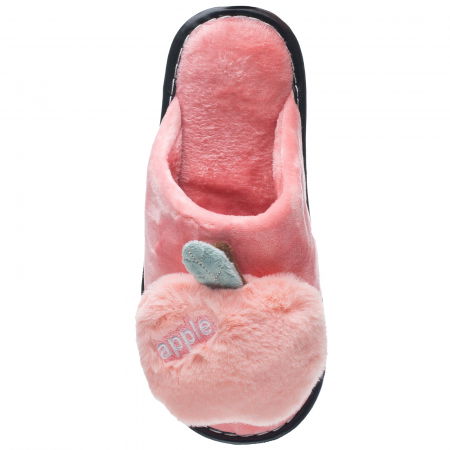 Papuci de casa roz cu decoratiune Apple [1]