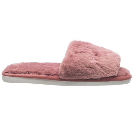 ÎMBRĂCĂMINTE - Papuci de casa roz cu decoratiune gene argintii