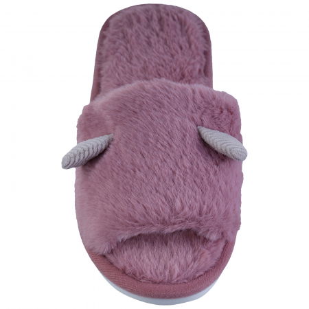 Papuci de casa roz inchis cu urechiuse mici [1]