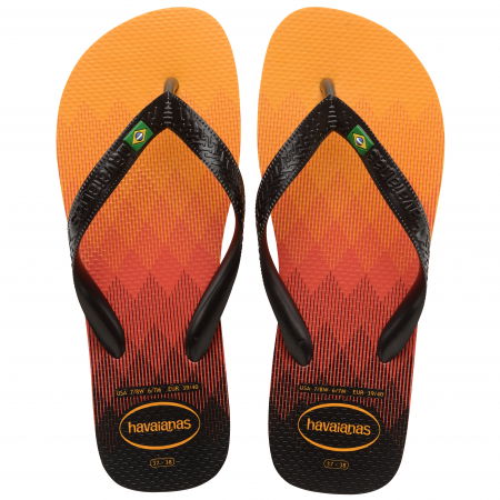 Papuci de Casă - Papuci Havaianas din cauciuc natural, portocaliu cu negru