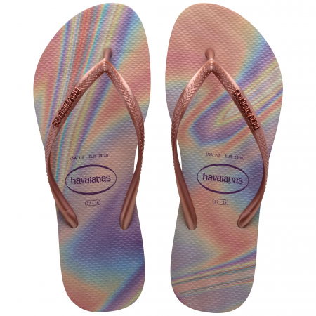 Papuci Havaianas slim din cauciuc natural,  degrade cu roz si mov [2]