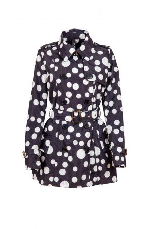 Pardesiu midi din fas negru cu buline albe [2]