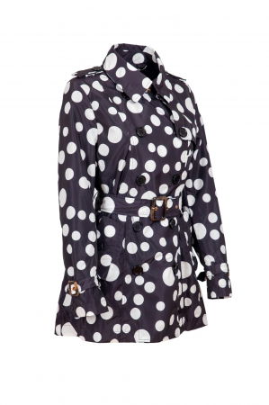 Pardesiu midi din fas negru cu buline albe [1]