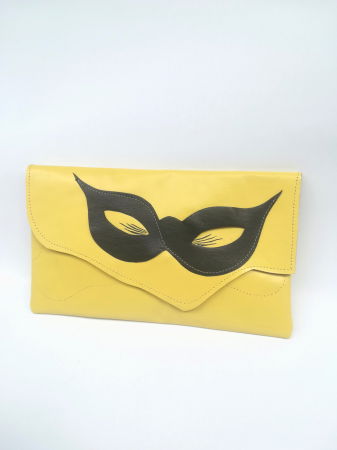 Genți si Plicuri Handmade din Piele - Plic galben  handmade din piele naturala