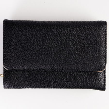 Portofele - Portofel din piele naturala, cu capsa, negru