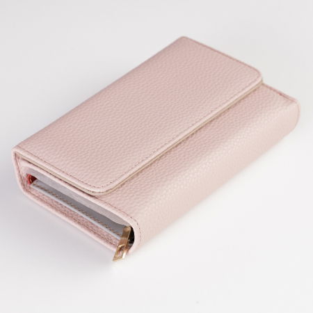 Portofel din piele naturala, cu capsa, roz [1]