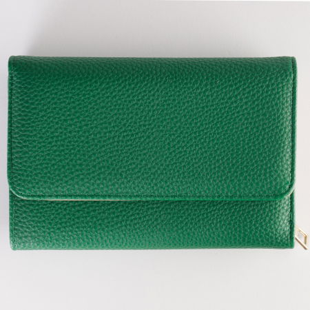 Portofele - Portofel din piele naturala, cu capsa, verde