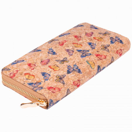 Portofel din pluta cu imprimeu fluturi multicolori [0]