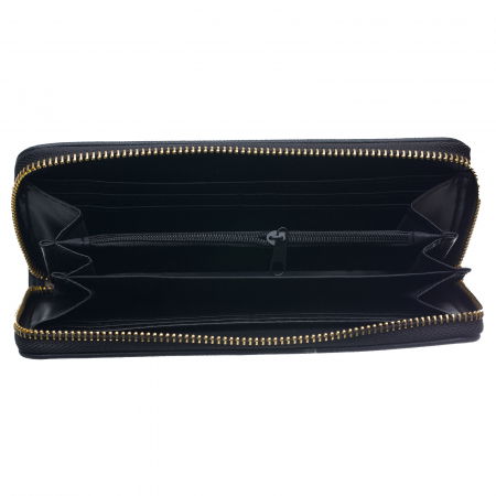 Portofel camel cu detaliu liniar la exterior si lant decorativ auriu [1]