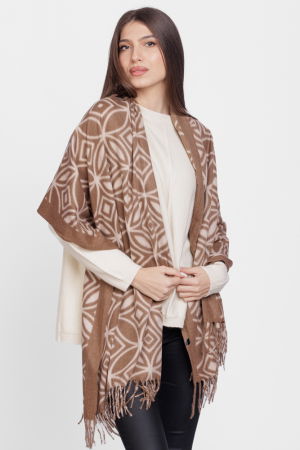 Pulover drept, la baza gatului, din vascoza si lana, alb  ivory [5]