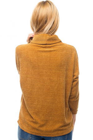 Pulover mustar cu guler inalt [2]