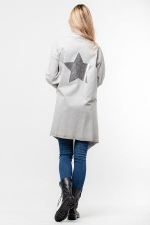 Jacheta gri asimetrica in colturi, cu stea pe spate [2]