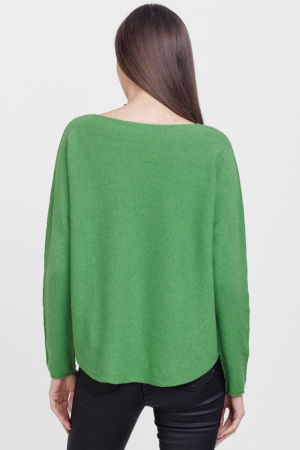 Pulover versatil cu decolteu V, din vascoza, verde [2]