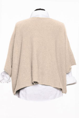 Pulover versatil cu maneca fluture din vascoza, bej [1]