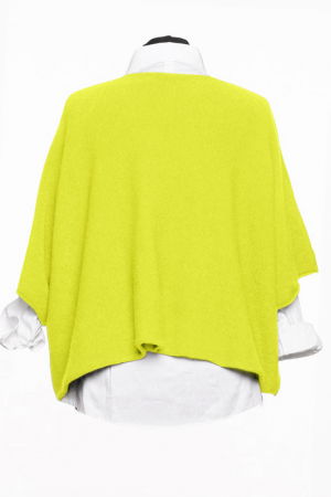 Pulover versatil cu maneca fluture din vascoza, galben lime [1]
