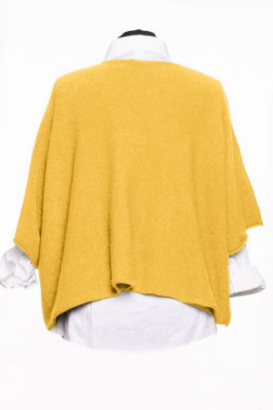 Pulover versatil cu maneca fluture din vascoza, galben turmeric [2]