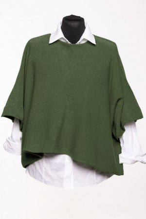 Pulover versatil cu maneca fluture din vascoza, kaki