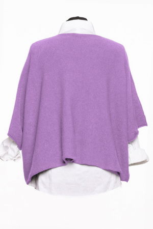 Pulover versatil cu maneca fluture din vascoza, mov deschis [1]