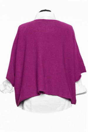 Pulover versatil cu maneca fluture din vascoza, mov zmeura [1]