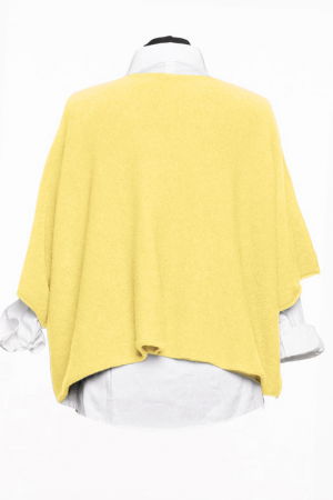 Pulover versatil cu maneca fluture din vascoza, galben pai [1]