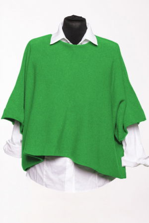 Pulovere - Pulover versatil cu maneca fluture din vascoza, verde