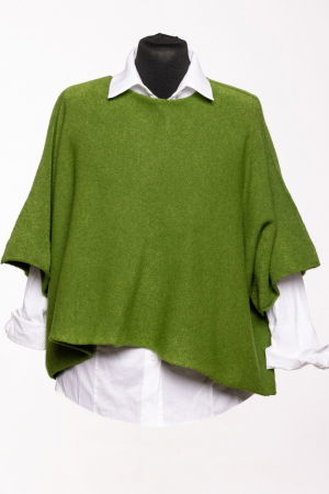 Pulover versatil cu maneca fluture din vascoza, verde olive