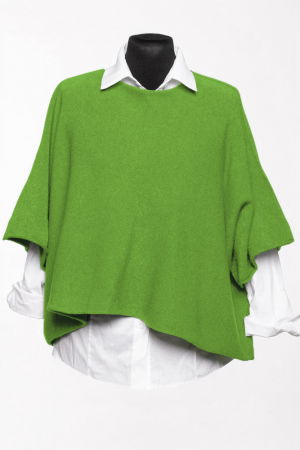 Pulovere - Pulover versatil cu maneca fluture din vascoza, verde crud