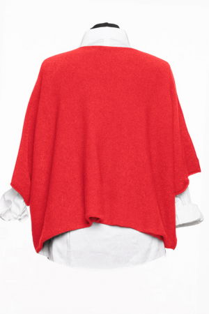Pulover versatil cu maneca fluture din vascoza, rosu [1]