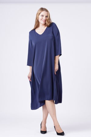 Rochie A-line bleumarin cu maneca lunga [1]