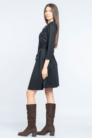 Rochie petrecuta din jerseu, cu talie reglabila, neagra [1]
