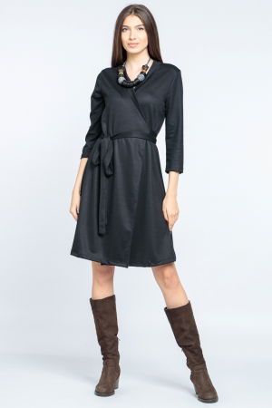 Rochii masuri mari - Rochie petrecuta din jerseu, cu talie reglabila, neagra