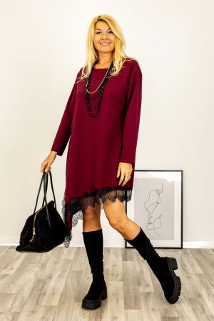 Rochie asimetrica, in colt, bordo cu dantela neagra [2]
