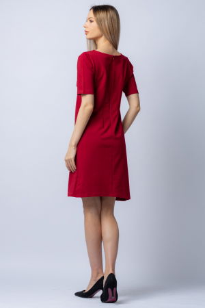 Rochie din tricot de bumbac bordo cu doua pisici aplicate pe piept [2]