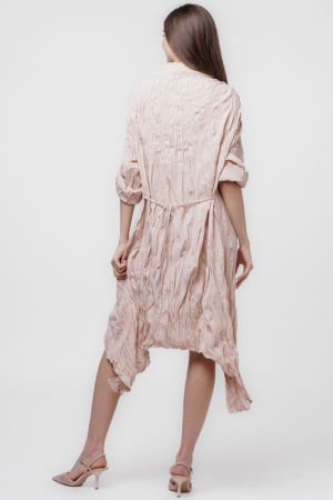 Rochie camasa creponata, in colturi, roz [4]