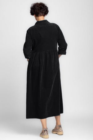 Rochie camasa din catifea reiata, taiata in talie [2]