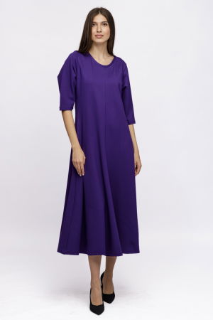 Rochii Tricotate & Sezon Rece - Rochie cambrata din vascoza plina, mov